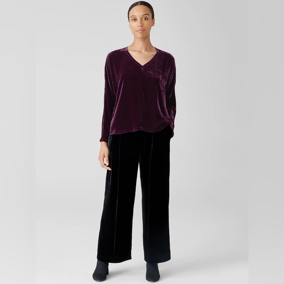 NWT Eileen Fisher
Silk Velvet V- Neck Long
Dolman Sleeve Boxy Top - Picture 4 of 8